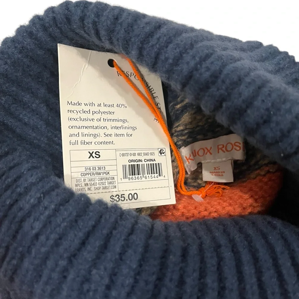 NWT, Knox Rose Cozy Colorful Striped Knit Turtleneck Sweater, Sz XS - Picture 16 of 16